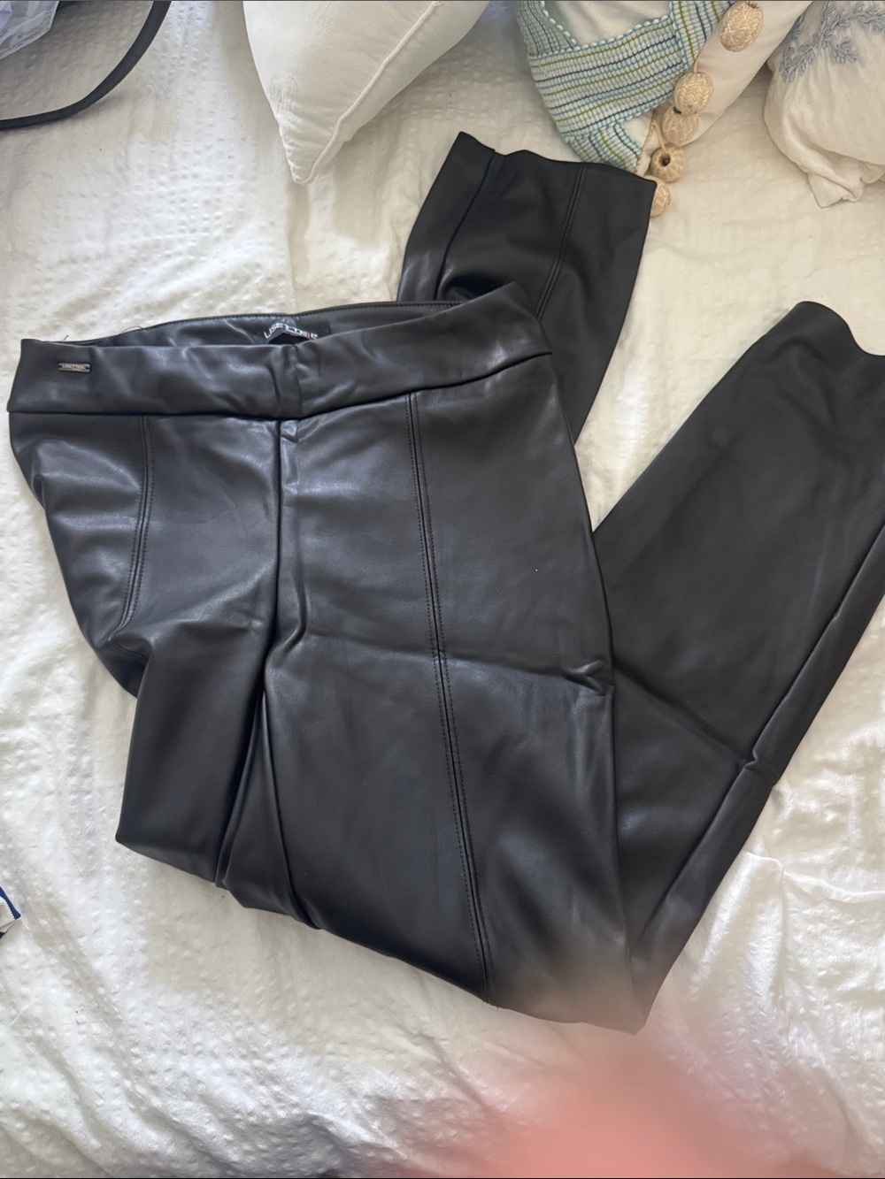 LISETTE Black Faux Leather Leggings